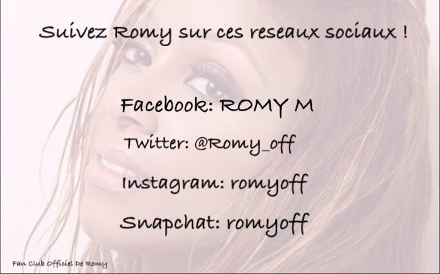 FCODeRomyM's tweet photo. Voici les réseaux sociaux de Romy ! :) https://t.co/8YI6LWguML