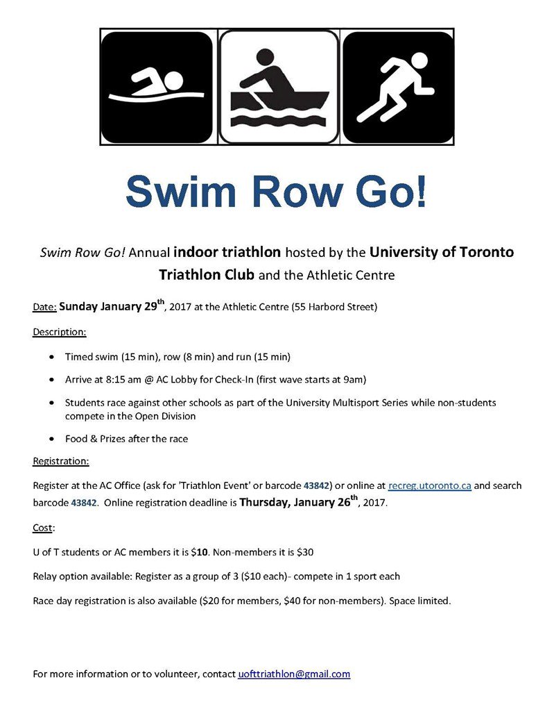 New Years Resolution to train for a triathlon?  Here's your chance to get some practice! January 29th at the AC.
