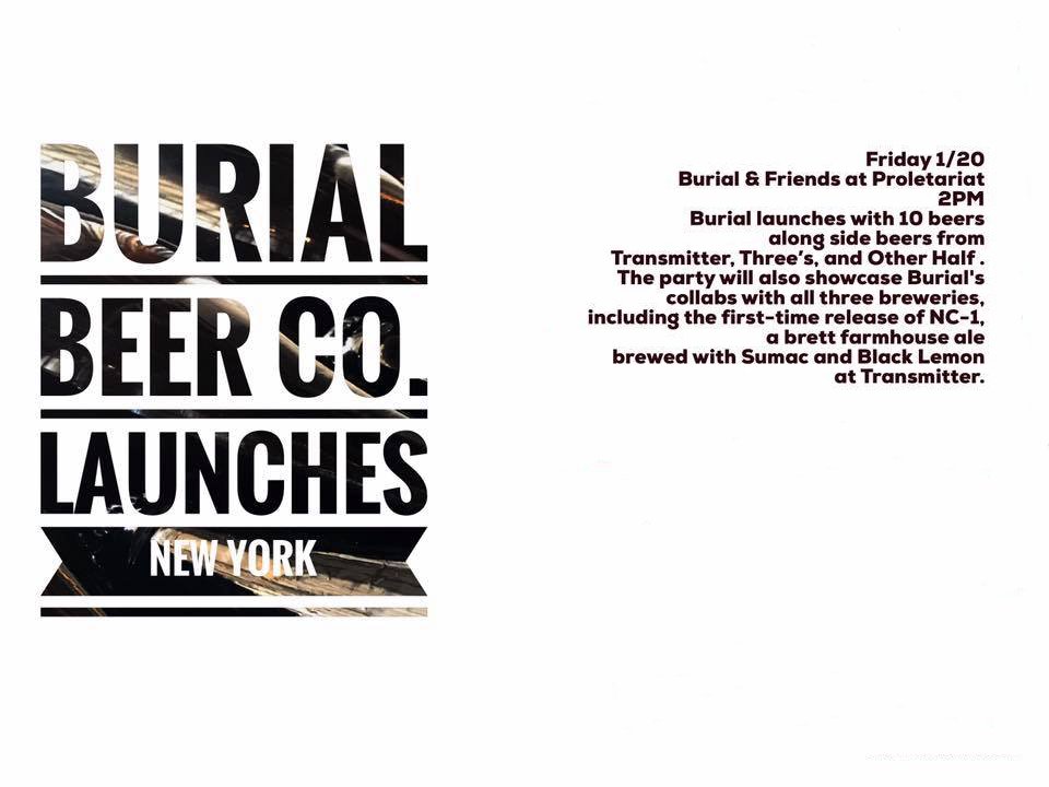 ProletariatNY's tweet photo. Mark on your calendar! Friday the 20th at Proletariat! #burialbeer #nybeer #beercollabs https://t.co/K8dnCD8tys