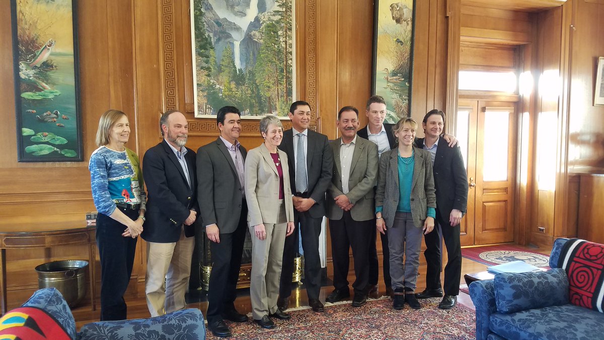 Signing ceremony for Secretarial Order on #WaterManagement challenges in the #ColoradoRiverBasin, Salton Sea MOU, and Gila River Agreement.