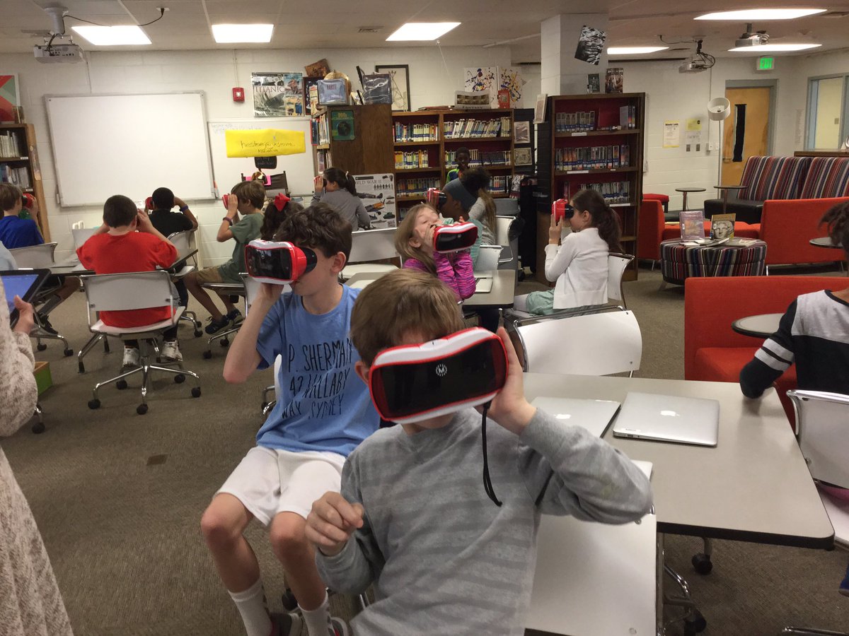 VHECLIBRARY's tweet photo. Trying out the new #googleexpeditions with our #foundingfathers lessons! #VHECLibrary thanks #PTO! #vhcs https://t.co/2E2dgpR1aM