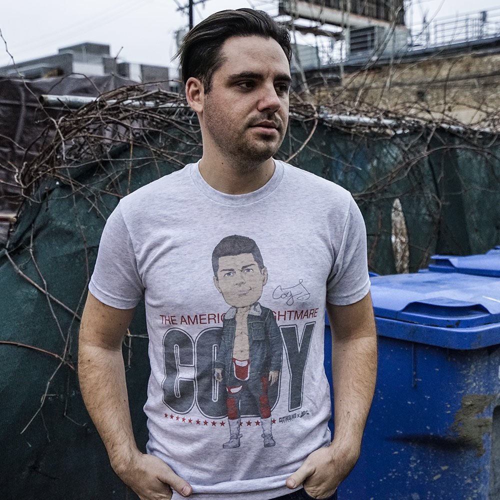 Clotheslined's tweet image. NOW AVAILABLE: "American Nightmare" Clotheslined X Notz Collaboration.

LINKS: prowrestlingtees.com/clotheslined - clotheslined.com