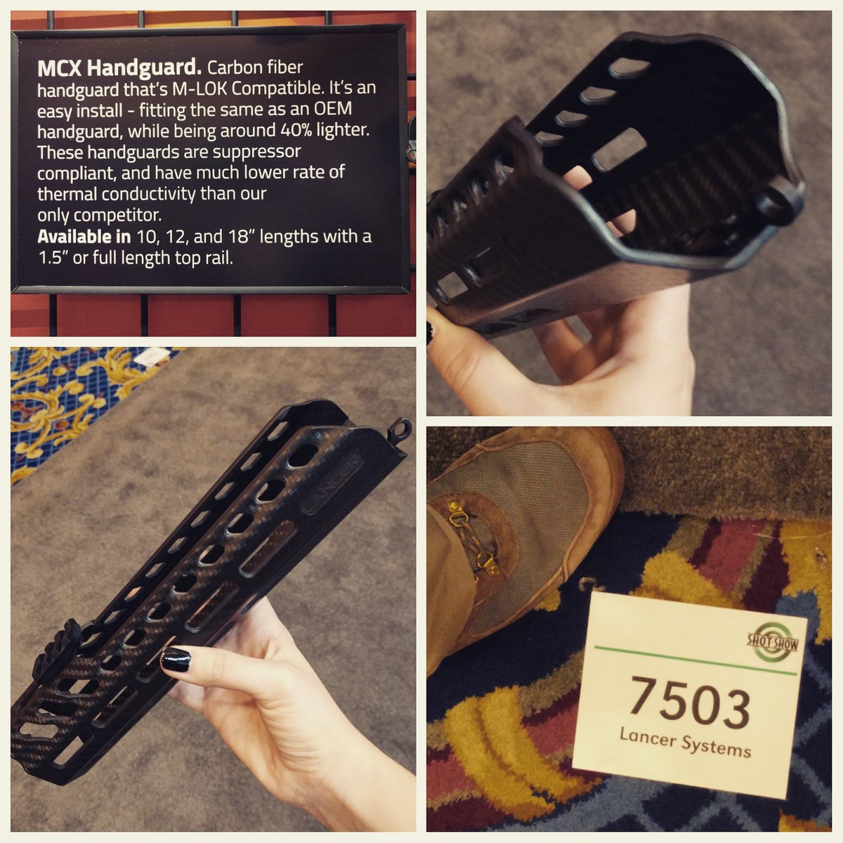 LancerSystems's tweet image. Checkout the newest addition to our #handguard offerings - proudly on display in Booth #7503 - #carbon fiber #MCX handguard @nssfshotshow
