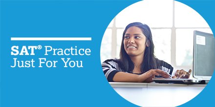 OfficialSAT's tweet photo. What if you could get free, world-class #SATpractice today? You can with just a few clicks. ----> https://t.co/t4v9o4AXKX #ConnectToPractice https://t.co/NqziMLK8jN