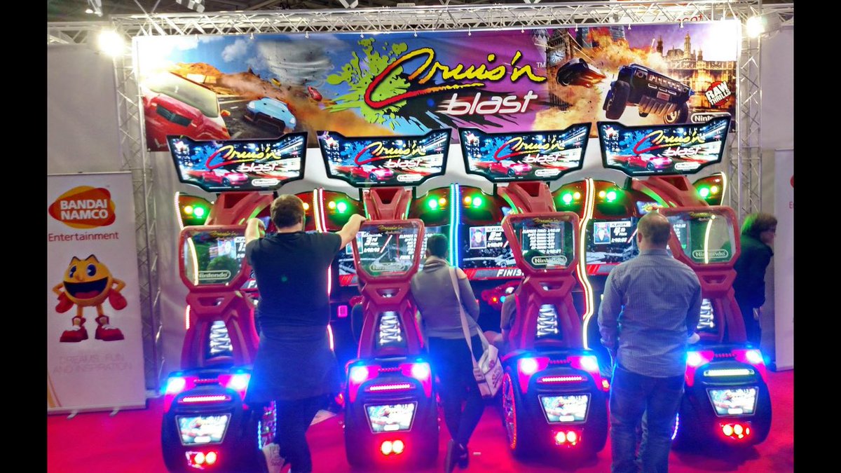rawthrills's tweet photo. #EAG2016 booth #620 with @BandaiNamcoUS its time to try out the best arcade games of 2017! #thewalkingdead #spaceinvaders #cruisnblast https://t.co/mvR57hbaXB