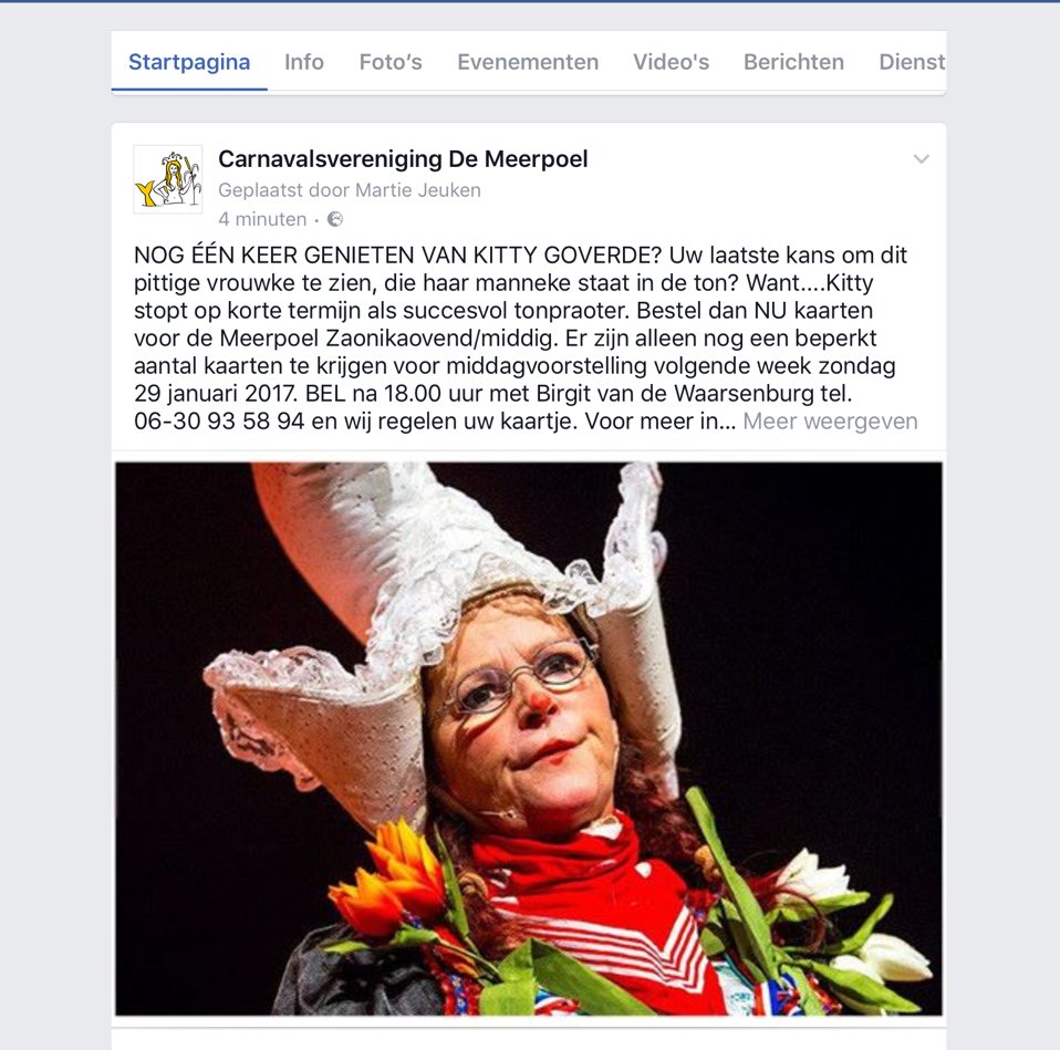 cvdemeerpoel's tweet photo. NOG 1 KEER GENIETEN VAN KITTY GOVERDE? Het pittige vrouwke die haar manneke staat in de ton. Zaonikaovend Meerpoel!
https://t.co/g3iYACzdQV https://t.co/rIYyu4Bqps