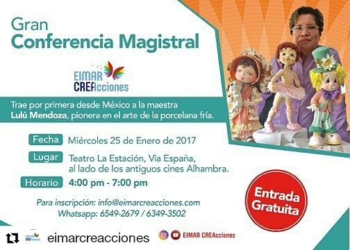 MJREmprendedora's tweet photo. No te pierdas esta conferencia gratuita con la especialista en porcelana fría de México Lulú Mendoza y aprende este lindo arte @EIMARCREA https://t.co/TXGZs2rLKy