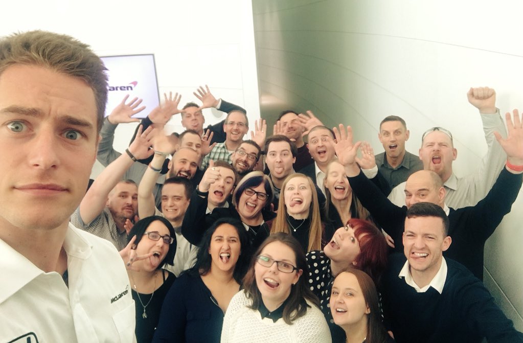 McLarenApp's tweet photo. McLaren fans (and Stoffel) do the best selfies! https://t.co/hkc5Sqktno