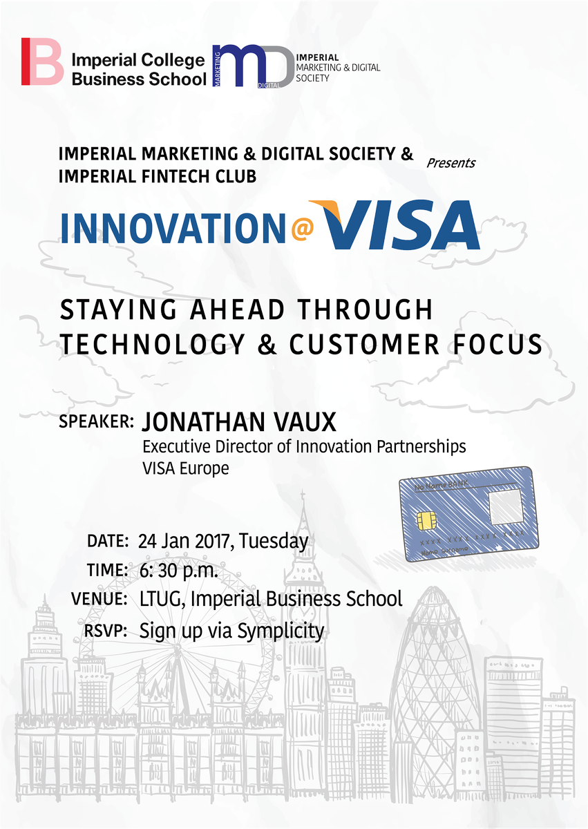 ICBSMDS's tweet photo. Join us on Jan 24th to learn about how a company like #VISA pursues success through #tech &amp; #innovation! #DigitalTransformation @ImperialBiz https://t.co/HmQExMO70f