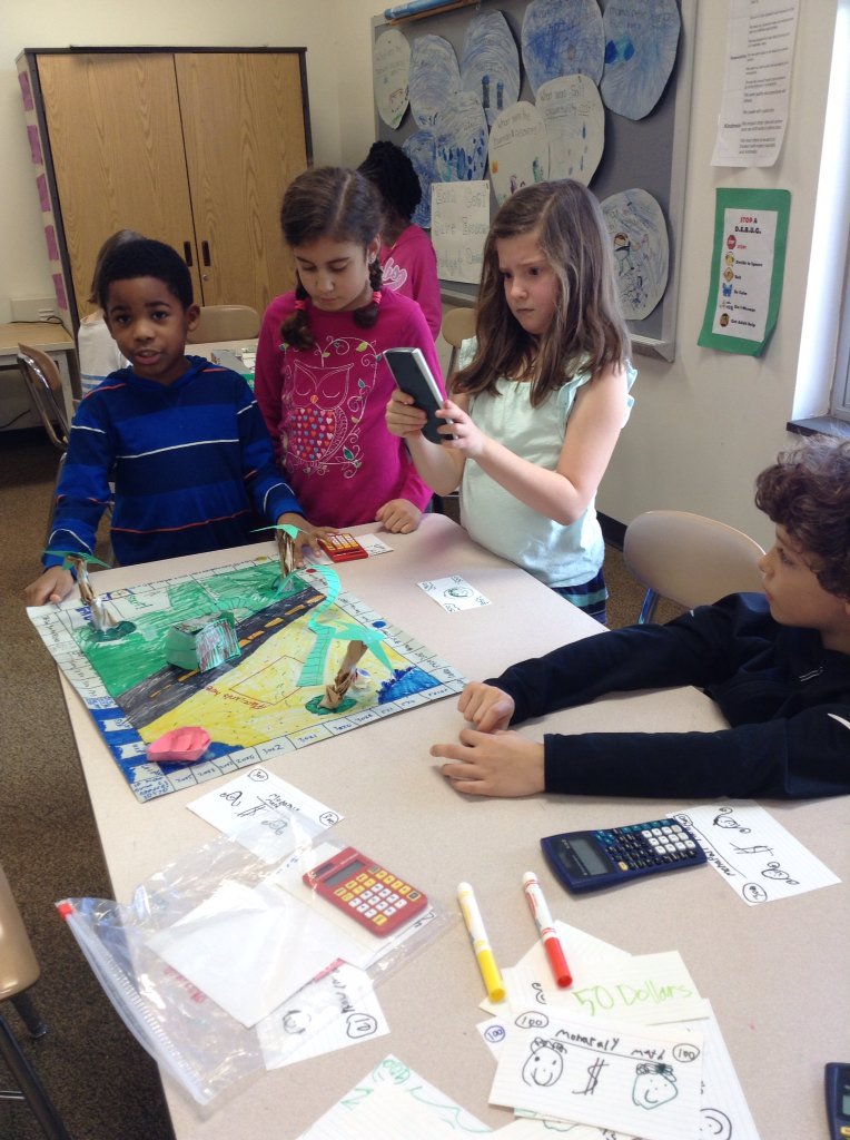 Grade three Explorer unit on multiplication. Students developed and marketed their own board games.