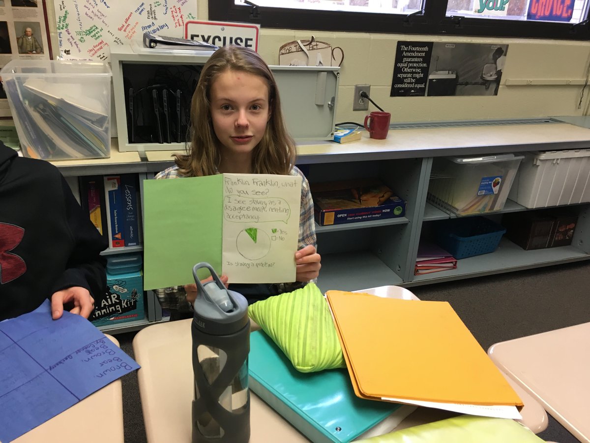 jennifertwolf's tweet photo. Ss in @JenniferLongwe1's SS class read genre reformulation poems based on the 3/5 compromise! @KyleneBeers @BobProbst #dubMSela #rdngNF https://t.co/v6TPurszpy