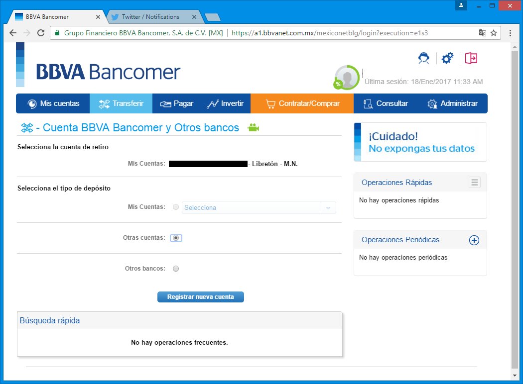 El_Aranio's tweet photo. @BBVABancomerRe registré la cuenta y hasta me dio el recibo de la operación en PDF, pero no aparece por ningún lado https://t.co/7SCM1oPYPh