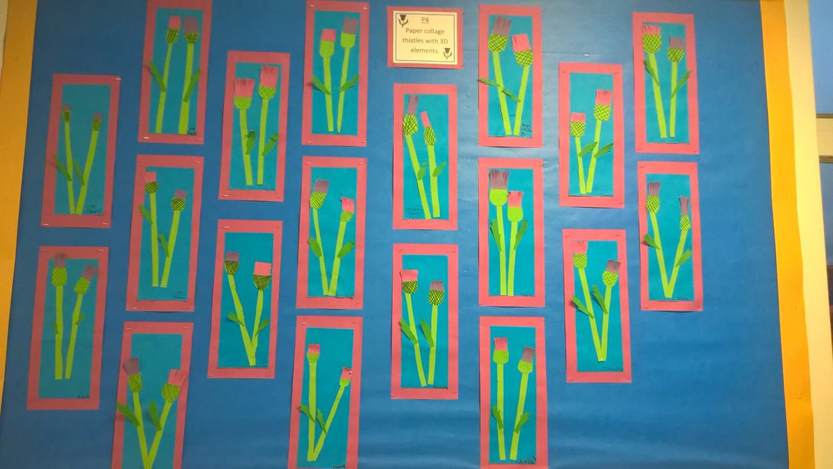 CornbankPS's tweet photo. P4 creating paper collage thistles with 3D elements #creativity #scotsfocus https://t.co/mLa6j5cVai