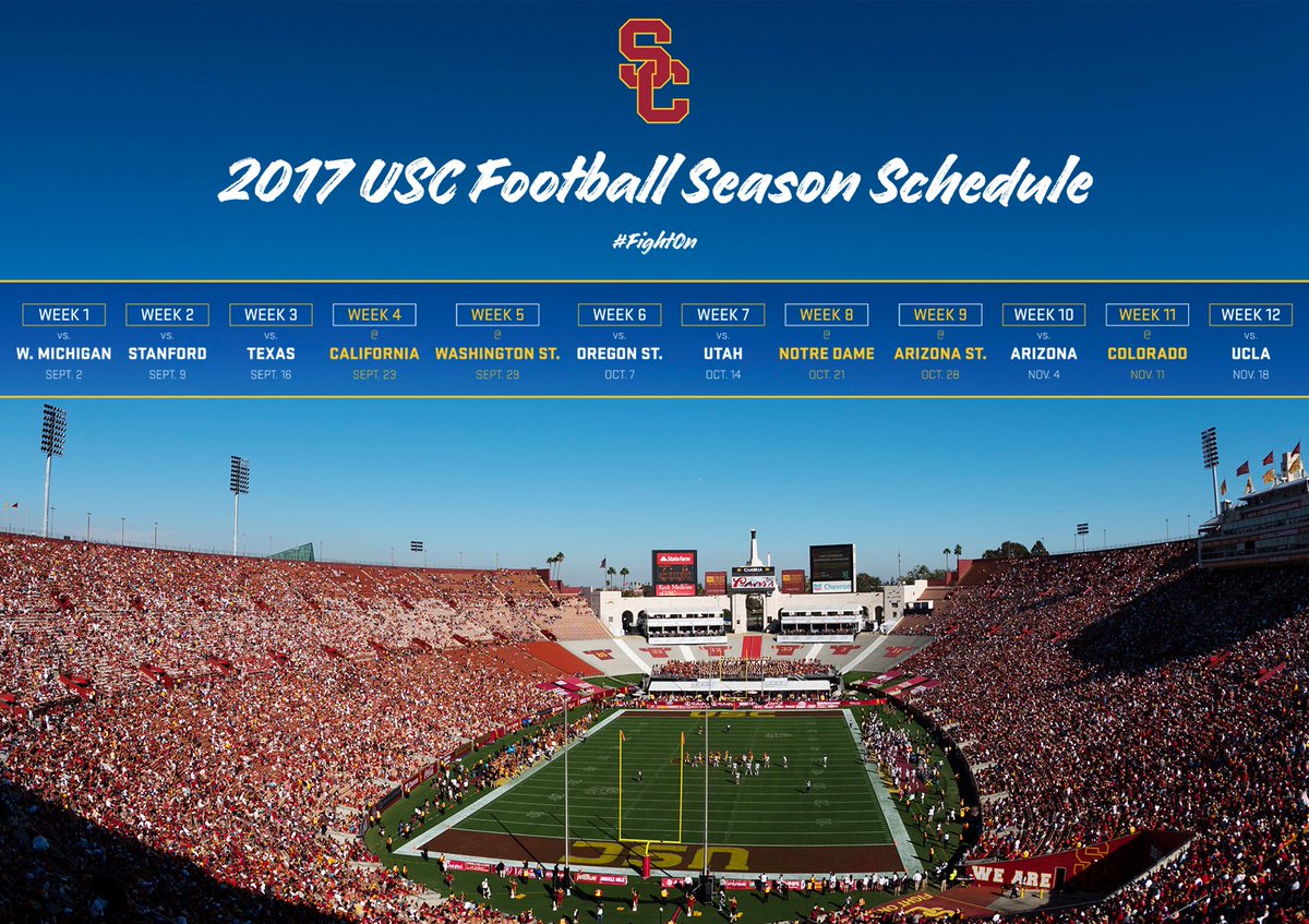 USC Trojans on Twitter: "OFFICIAL: The 2017 USC football schedule! The
