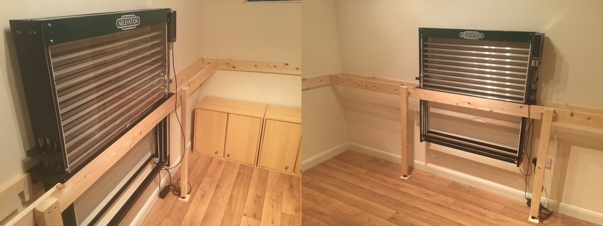 Nelevation's tweet image. A customer's Nelevator being built into a new layout specifically designed to accommodate the Nelevator from the start.