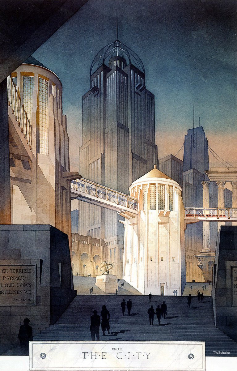 twschaller's tweet photo. From the City #architectural #imagination #allegory #watercolor @ThomasColeSite #mythomascole #thomaswschaller https://t.co/CXQ1HeSPWs