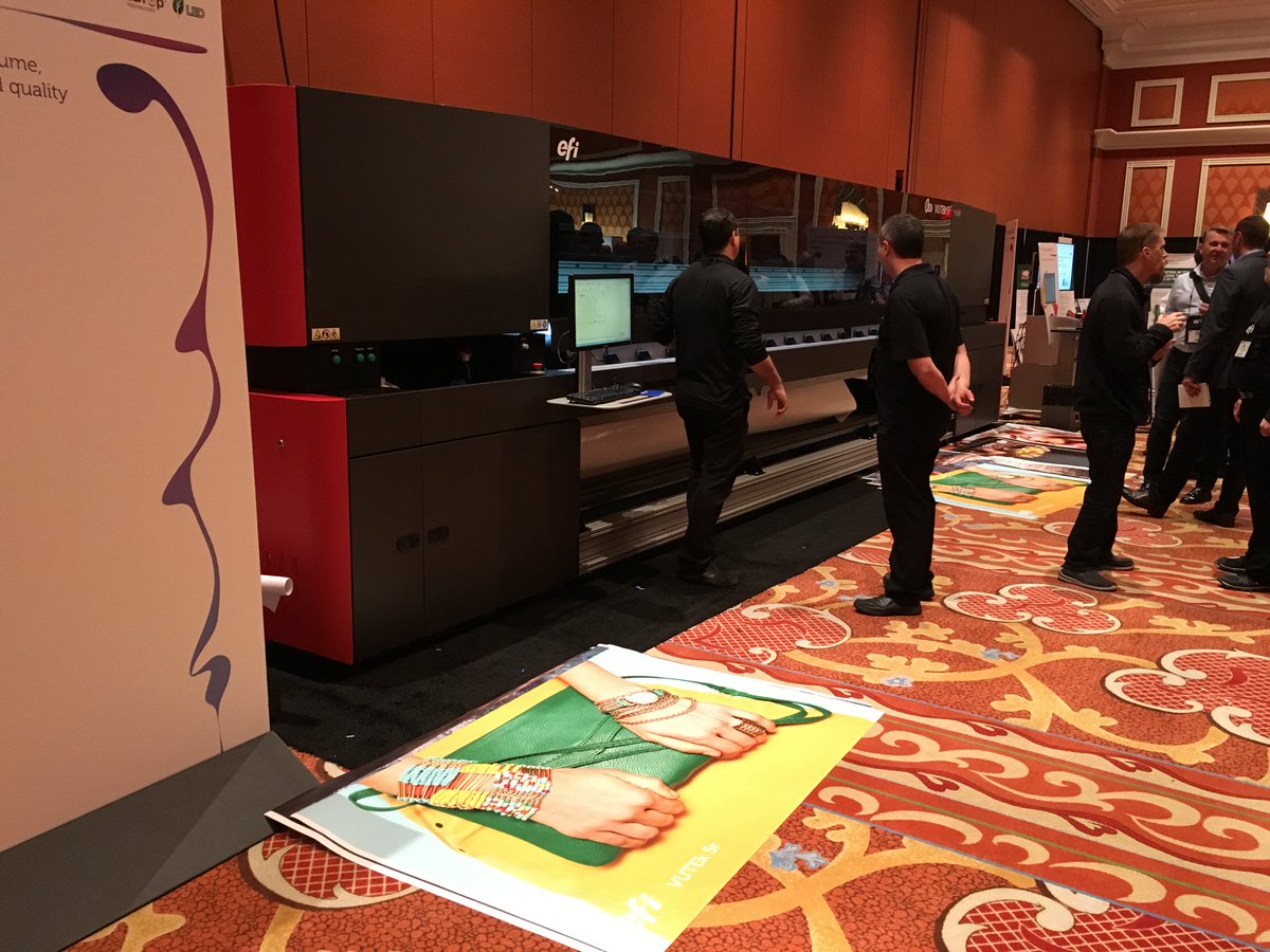 Adrienne_BigPic's tweet photo. Also on the #EFIConnect show floor, printing #wideformat #graphics, the @EFIPrint Vutek 5r https://t.co/FxTKOJRqhz