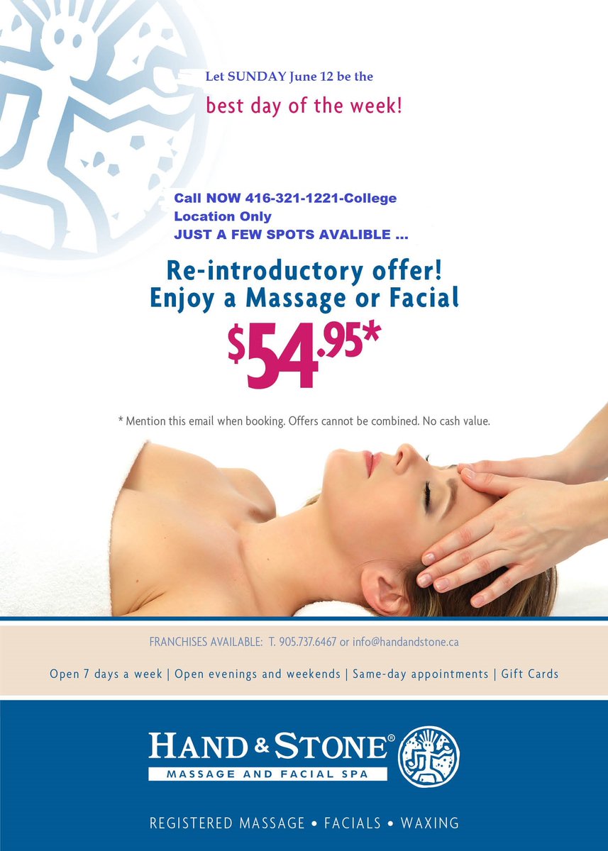 Handandstone578's tweet photo. Show this image and receive the discounted price! Book a massage or a Facial today! Valid only at #handandstoneCOLLEGE #spa#RMT#Facials https://t.co/RsentS60vm