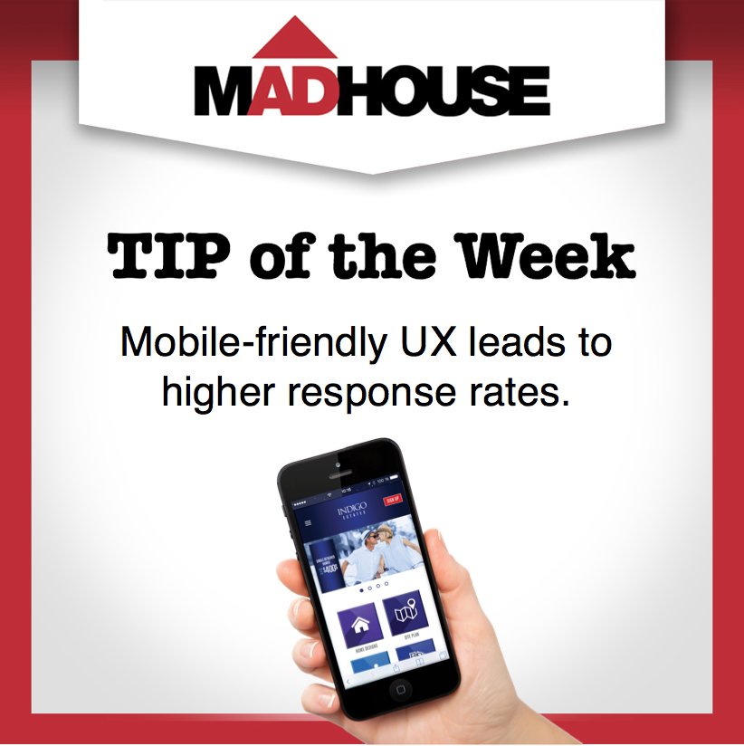 MadhouseAD's tweet image. Mobile-friendly digital communications get higher response rates. Call us to see how you can optimize UX!  

#MADtips #realestate #toronto