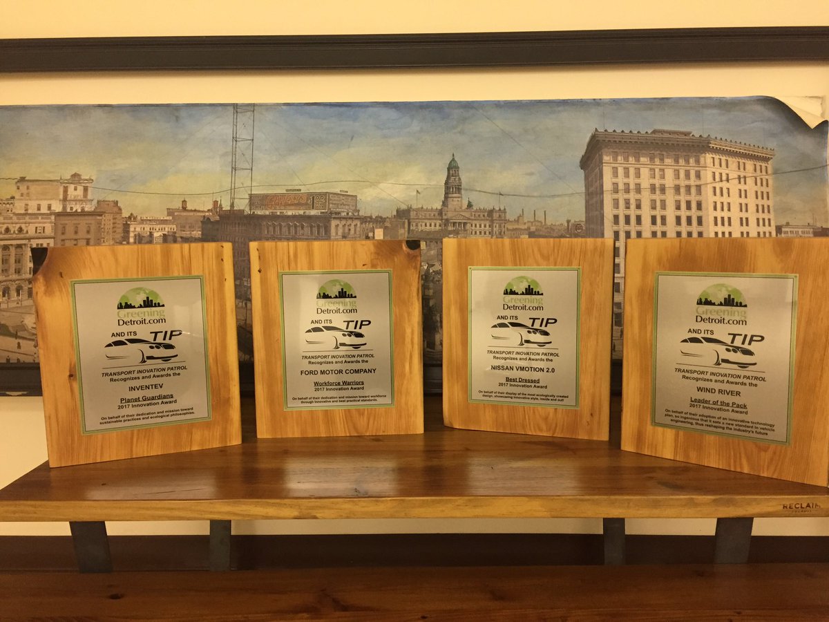 Reclaim_Detroit's tweet photo. Awards that we made for  @GreeningDet_com! If you're looking for something similar, contact sales@reclaimdetroit.org https://t.co/9vjQNGaz34
