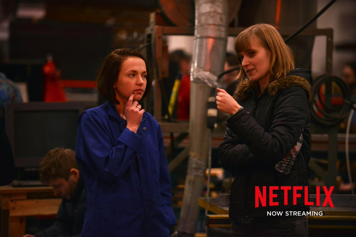 coin_heist's tweet photo. Coin Heist's @AlexisGZall and director @CheesyNuggets chat between takes. More photos available in the @BNBuzz exclusive movie tie-in book. https://t.co/tSUd82qHS4