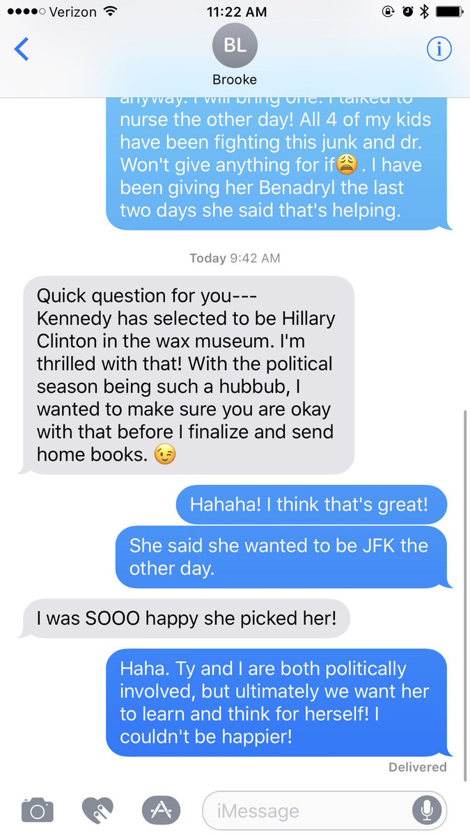 Got this message from my 8 year olds teacher in Red Kansas. Hopefully we can do you proud! <a href="/HillaryClinton/">Hillary Clinton</a> #anywordsofwisdom?