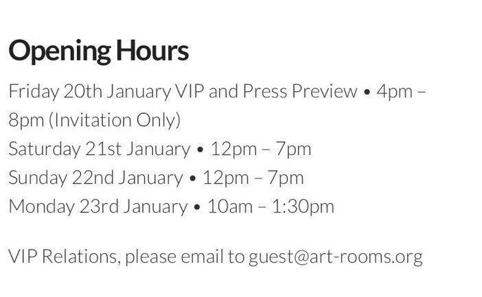 ArtRoomsFairs's tweet photo. Grab your ticket today to see 70 independent artists exhibit here in London in January.
Limited tickets from £10: https://t.co/IqUe0WgcZY https://t.co/EG3DliFYN8