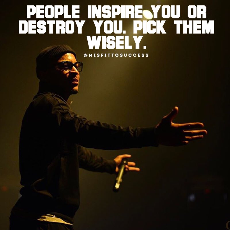 MisfitToSuccess's tweet photo. People inspire you or destroy you. Pick them wisely. 
#quotes #quoteoftheday #entrepreneur #motivation #inspiration #health #wealth #love https://t.co/zb0w0Ja1yr