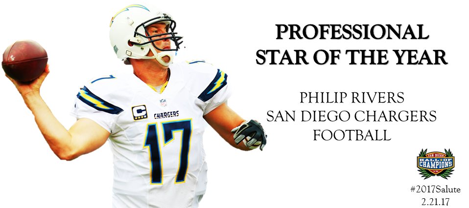 San Diego Sports Association (@sdsportsassn) on Twitter photo Professional Star of the Year <a href="/PhilipRivers/">Philip Rivers</a> passed for 4,386 yards and is the all-time passing leader for the @Chargers. Congratulations! Professional Star of the Year <a href="/PhilipRivers/">Philip Rivers</a> passed for 4,386 yards and is the all-time passing leader for the @Chargers. Congratulations!