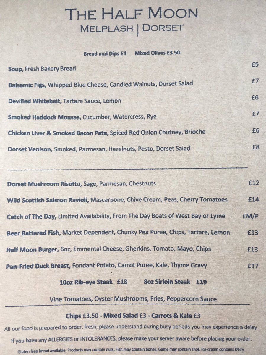 pubhalfmoon's tweet photo. 🍽 Check out our new menus. Here's our dinner menu. https://t.co/7I0SgTxJPi https://t.co/DOhh2rWnwR
