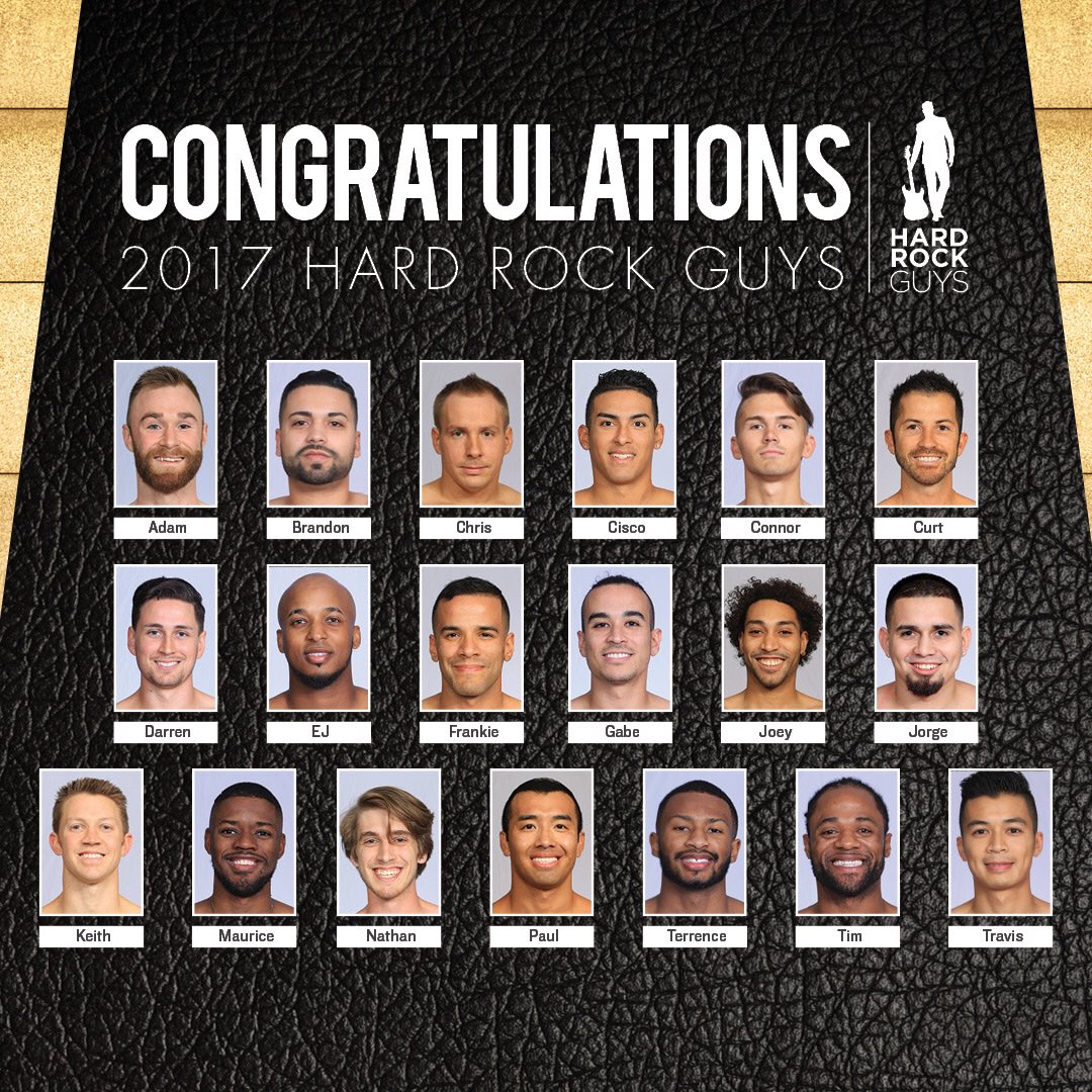 SHRTBackstage's tweet photo. Congrats to the 2017 #HardRockGuys! These team members were hand selected as brand ambassadors &amp; will be making their debut at Gasparilla! https://t.co/zdBpU1iZv2