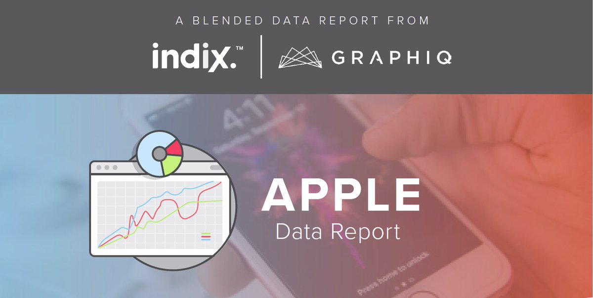 Indix's tweet photo. We combined forces with @GraphiqHQ for a blended data report on the iPhone, iPad, &amp; Mac product lines. Check it out: https://t.co/uERM9rmw6v https://t.co/xLpyR1a3J5