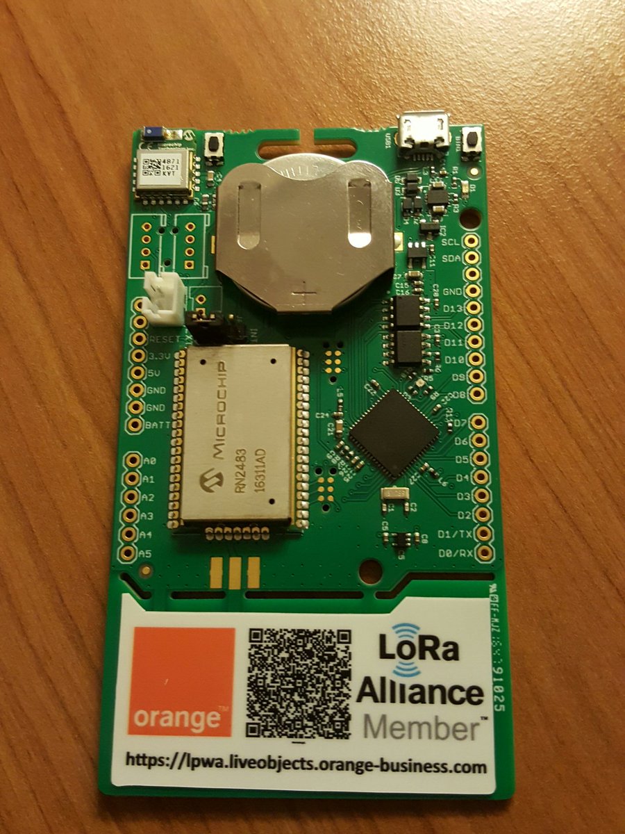 LaurentChivot's tweet photo. @MicrochipTech @SODAQboards here is the #LoRachallenge @orange wonder. Not only #LoRa but also onboard #Bluetooth 4.2 https://t.co/q3uGJQGzDl