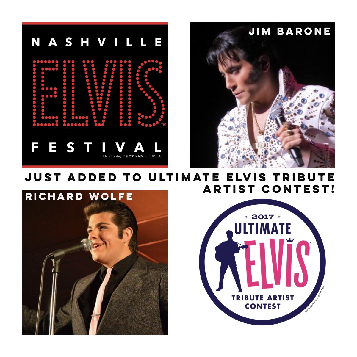 NashElvisFest's tweet photo. JUST ADDED!! #JimBarone &amp; #RichardWolfe will be competing at #NashvilleElvisFestival! Don’t miss it!! Tickets/Info: https://t.co/wPGGFfSLPO https://t.co/JRSUMg7PPb