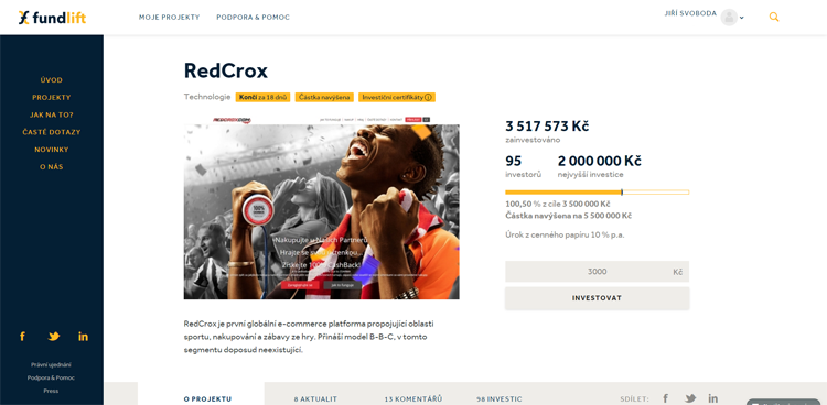 czechcrunch's tweet photo. Česká platforma RedCrox získala na Fundlift.cz 3.5 miliony Kč a chce ještě více: https://t.co/iplPH8unRr https://t.co/GnUFqA4zP6