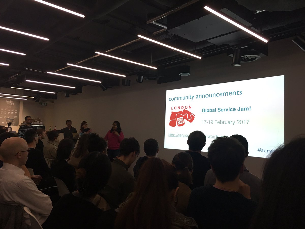 GSJ_London's tweet photo. Announcing #servicejamlondon to the @ServiceLabLDN crowd tonight #GSJam #servicedesign https://t.co/DhdFUmyEXS https://t.co/Ed4qwkk3ZL