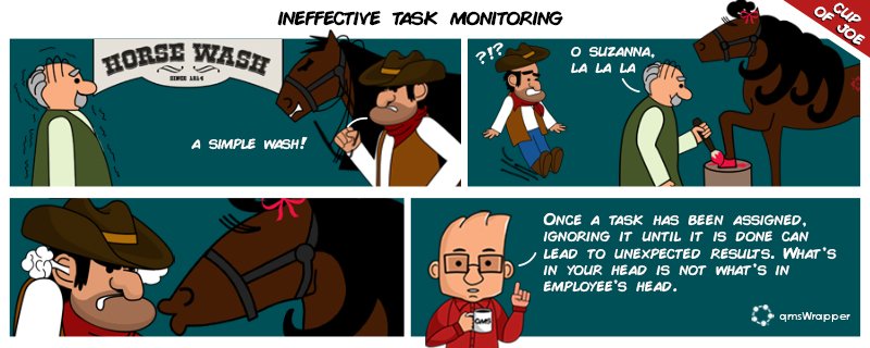qmsWrapper's tweet image. Once a task has been assigned, ignoring it can lead to unexpected results! #TaskMonitoring #QMS @Cup_of_qms_Joe ow.ly/kESD3087MgY
