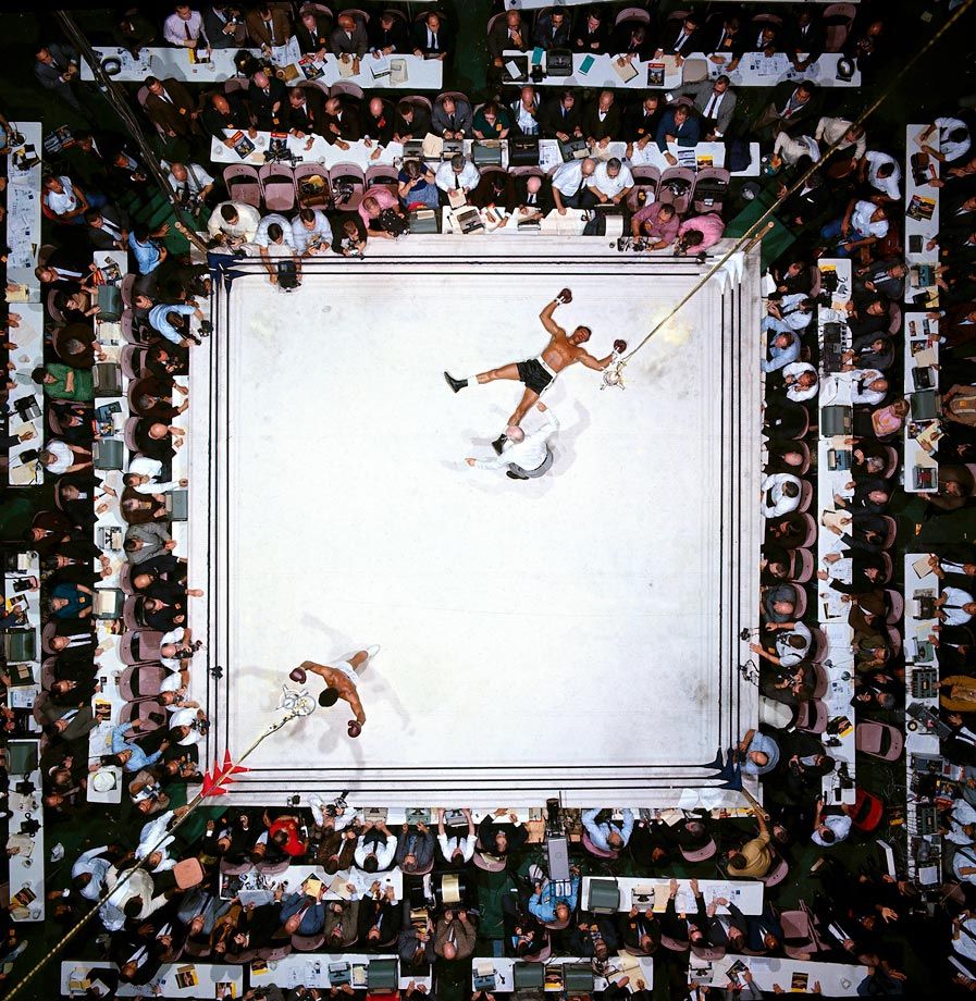 Muhammad Ali knocks down Cleveland Williams at the Astrodome, Houston, 1966.