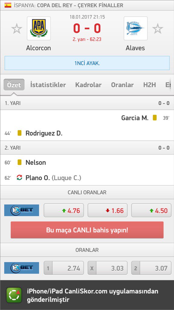 iddaa83's tweet image. Alcorcon - Alaves 0:0  

Rolling 1
0.5 üst
100▶️202