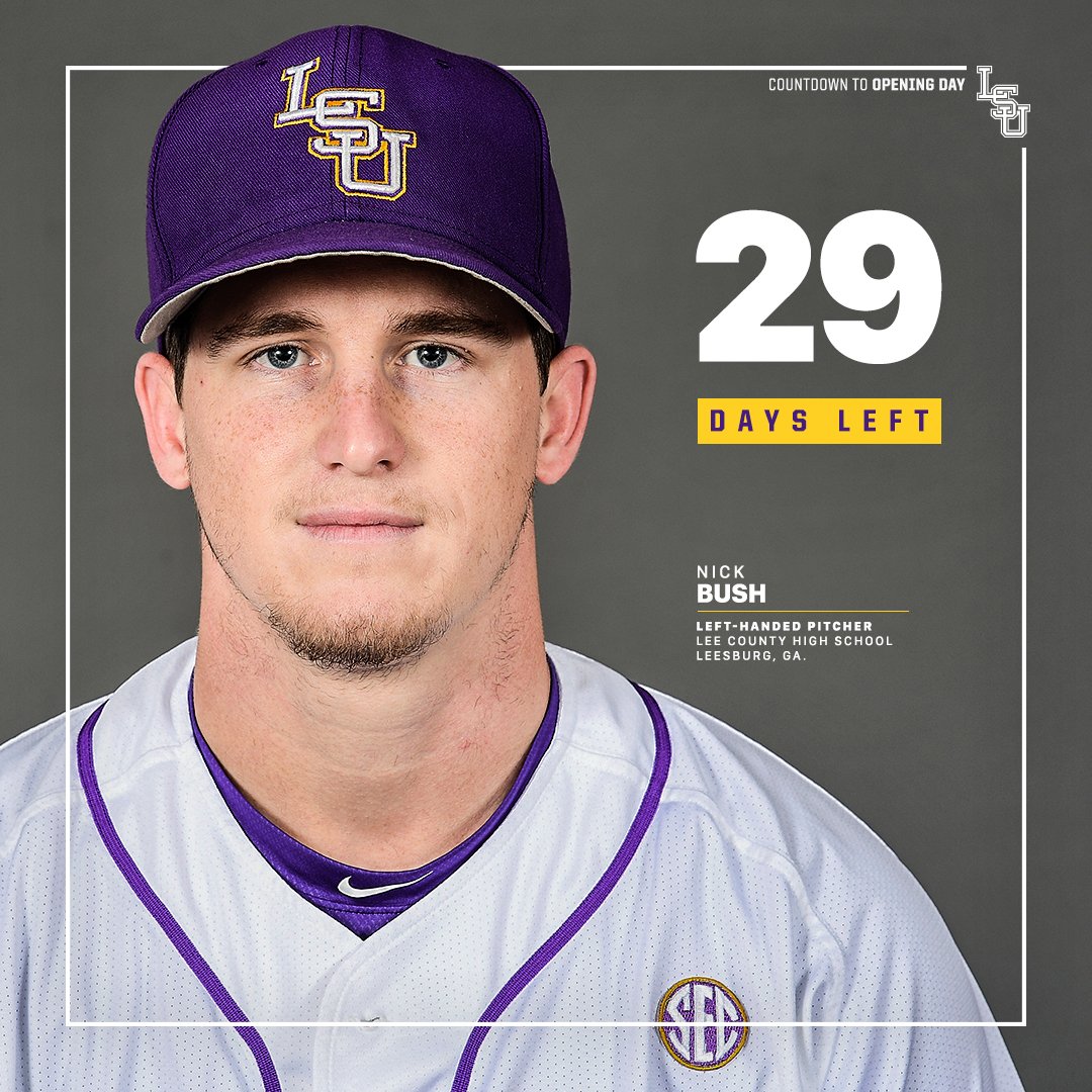 LSUbaseball's tweet photo. We are excited to see LHP Nick Bush make his first appearance as a Tiger in his return from Tommy John surgery! https://t.co/qIeqdesbcx