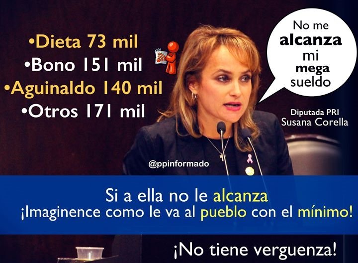 RTRMX's tweet photo. Que tal nuestra diputada Susana corella una ratera mas del PRI https://t.co/WzO5UrWK8R