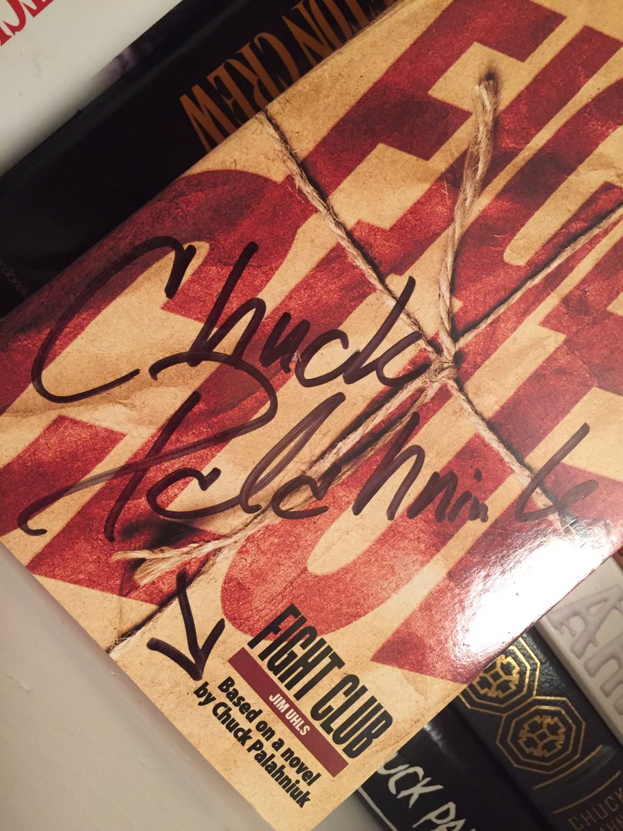 morestorgy's tweet photo. Book #giveaway #competition @wohojak screenplay #FightClub signed by @chuckpalahniuk - follow us & RT for chance to win - Ends 31st Jan https://t.co/3UQKA2K1p8