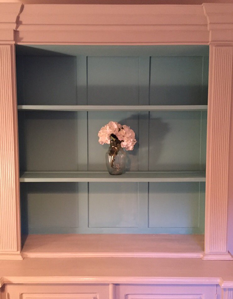homeofchalk's tweet photo. A dresser we've just completed, giving it a fresh look with #anniesloan  #provence on the inside &amp; shelves and #parisgrey on the rest 😍 https://t.co/D1cRo2ikRP