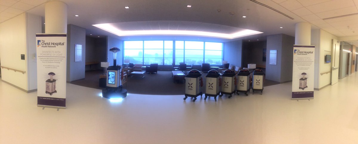 youngsctt's tweet photo. @ChristHospital fleet of 5 new #germzapping robots unveiled today @XenexDisinfect https://t.co/Xtc1yhDpLX
