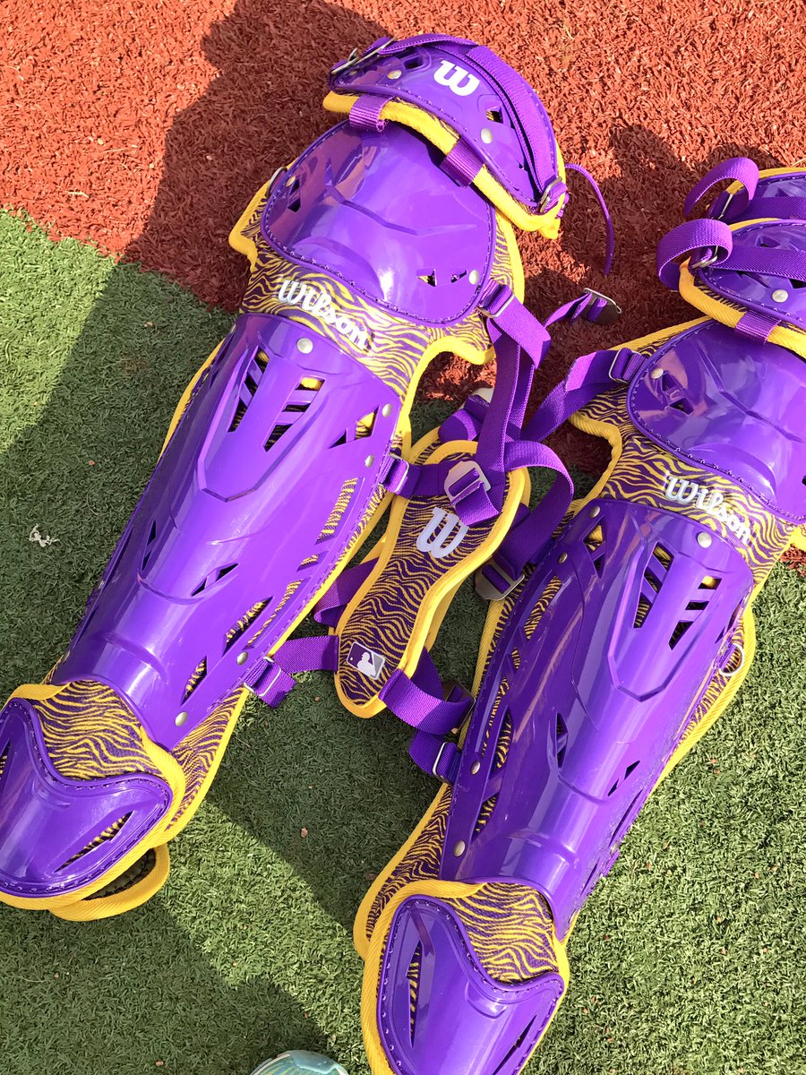 LLefty18's tweet photo. The next best thing to Opening Day? Opening boxes from @wilsonballglove &amp; @sluggerfp! Catchers in custom Tiger Stripes  &amp; LSU BGs #MADE4LSU https://t.co/0P7XzQ7IRO