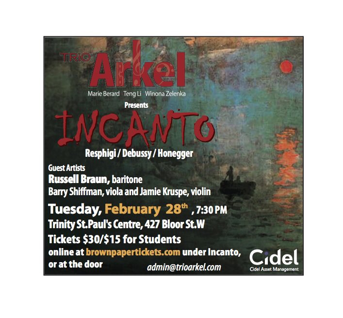 Our next concert!!
<a href="/mberard_marie/">Marie Berard</a> <a href="/violaflying/">Teng Li</a> <a href="/barryshiffman2/">barry shiffman</a> <a href="/BraunRussell/">Russell Braun</a>