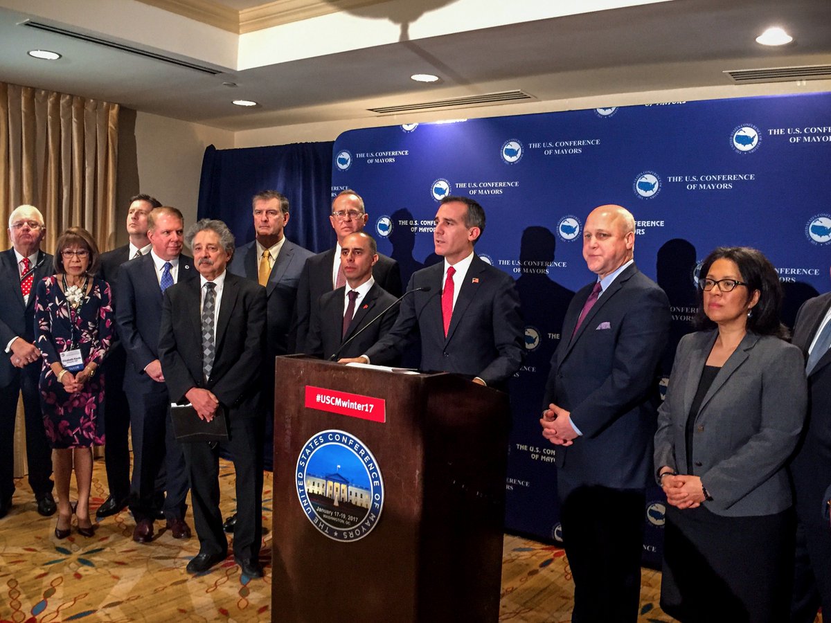 MayorOfLA's tweet photo. The strength of cities rests on ensuring that we have pathways for the full participation &amp; inclusion of all Americans. -EG at #USCMwinter17 https://t.co/QTB3zwNTXy