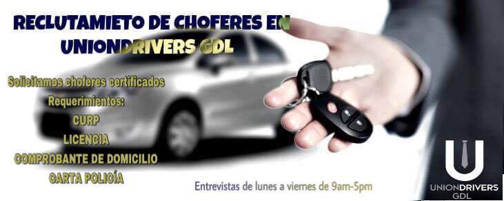 UnionDriversGDL's tweet photo. Lopez Mateos #1480 edificio Campo Polo 5to piso int. 502B Tel: 3347703240
CONTACTANOS!! https://t.co/7UReqslFlJ