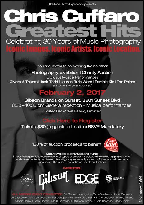 Join us in supporting @sweetrelief at Gibson Brands 2/2, right across the street from our Sunset Strip location! eventbrite.com/e/chris-cuffar…