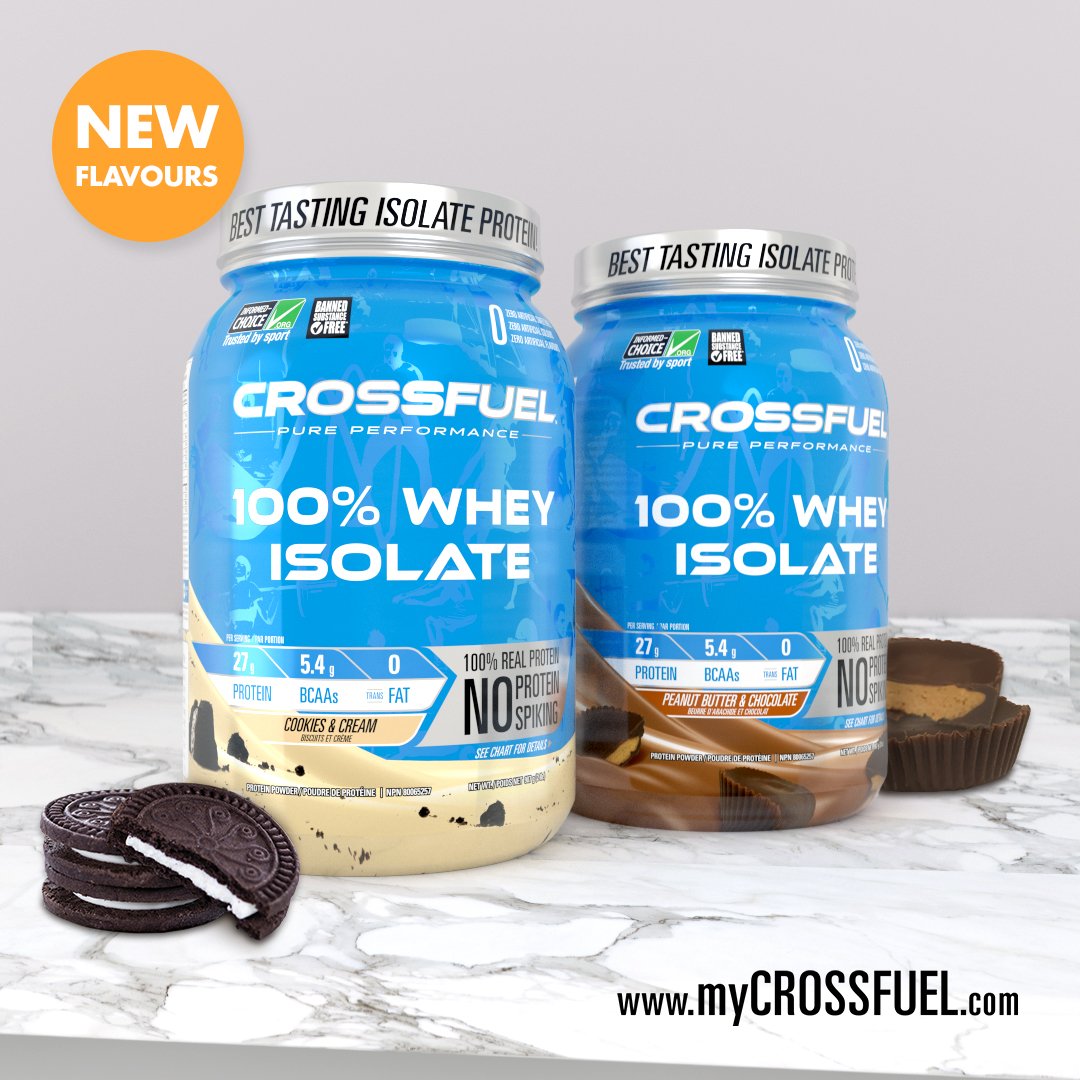 Our 100% Whey Isolate is now available in 2 new flavours #CookiesandCream + #ChocolatePeanutButter! Now available <a href="/GNCCanada/">GNC Canada</a> &amp; online!